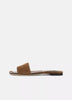 VALERIA LEATHER AND SUEDE SLIDE SANDAL