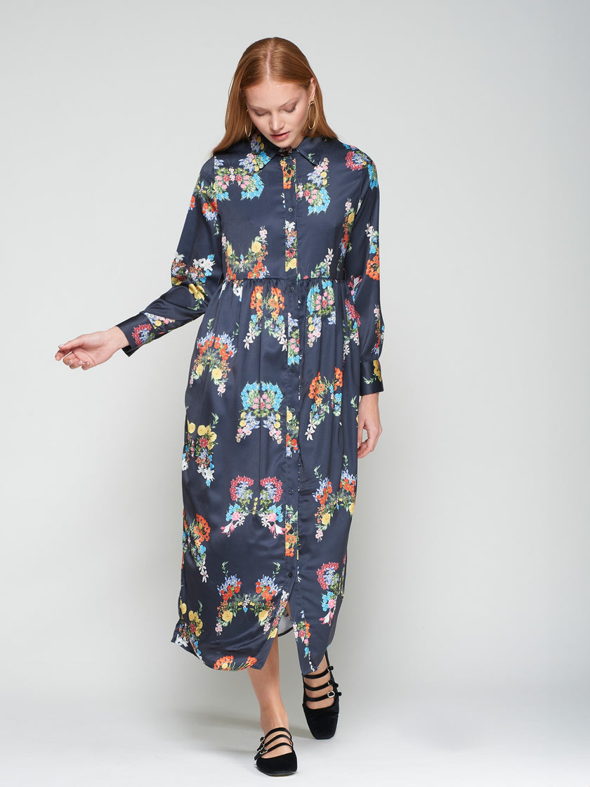 AMIRA FLORAL PRINTED SHIRT DRESS
