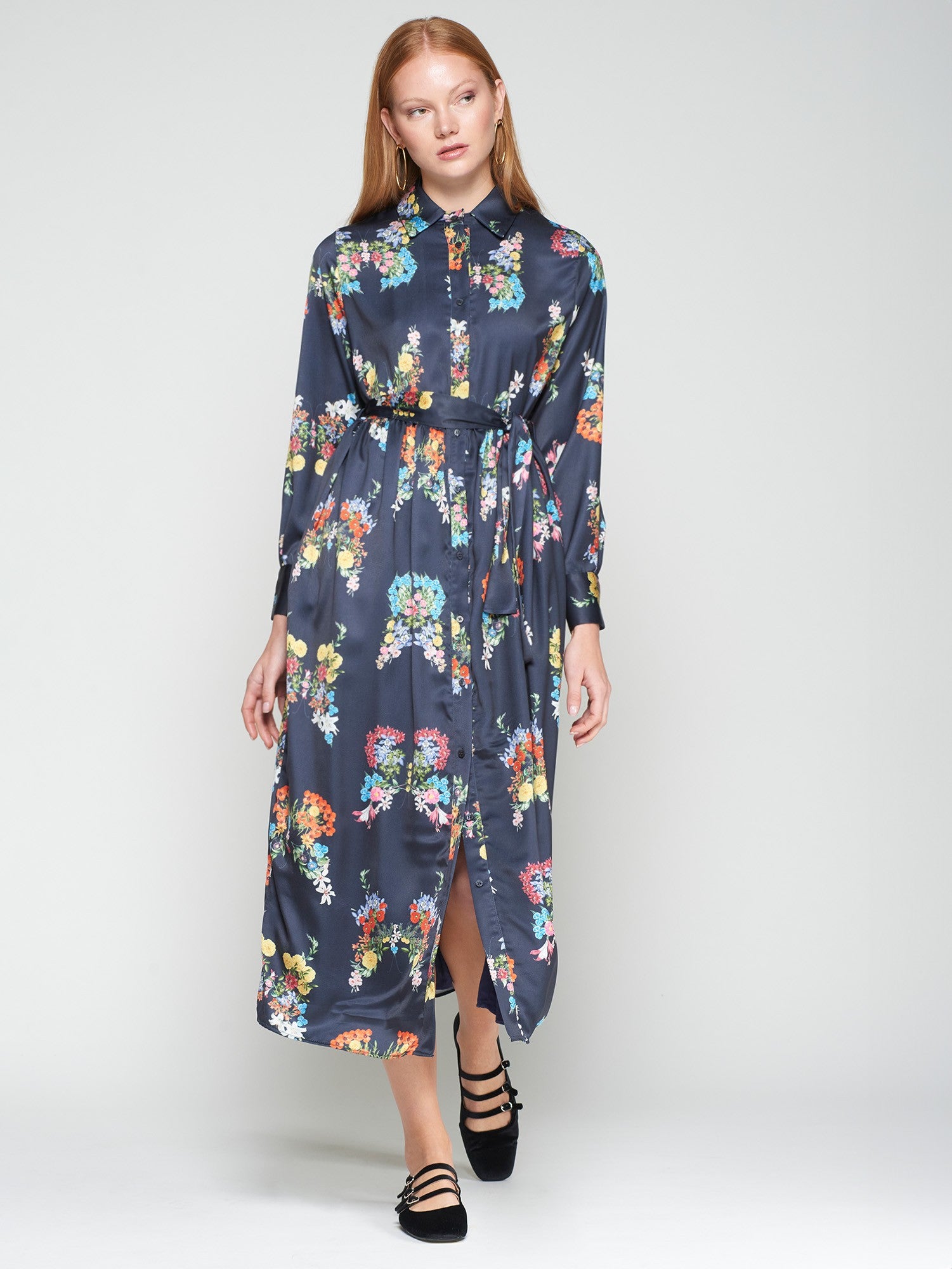 AMIRA FLORAL PRINTED SHIRT DRESS