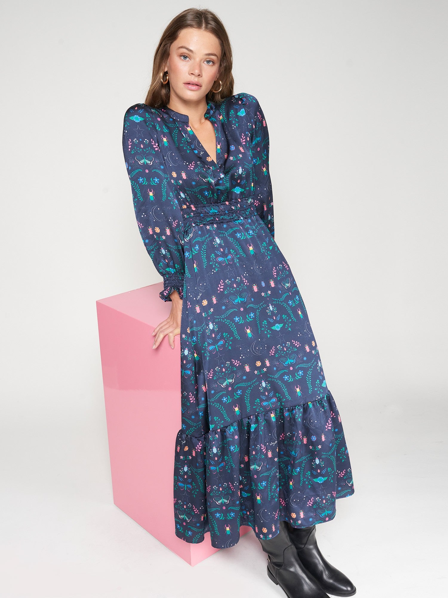 CLEO DRESS INSECT PRINT