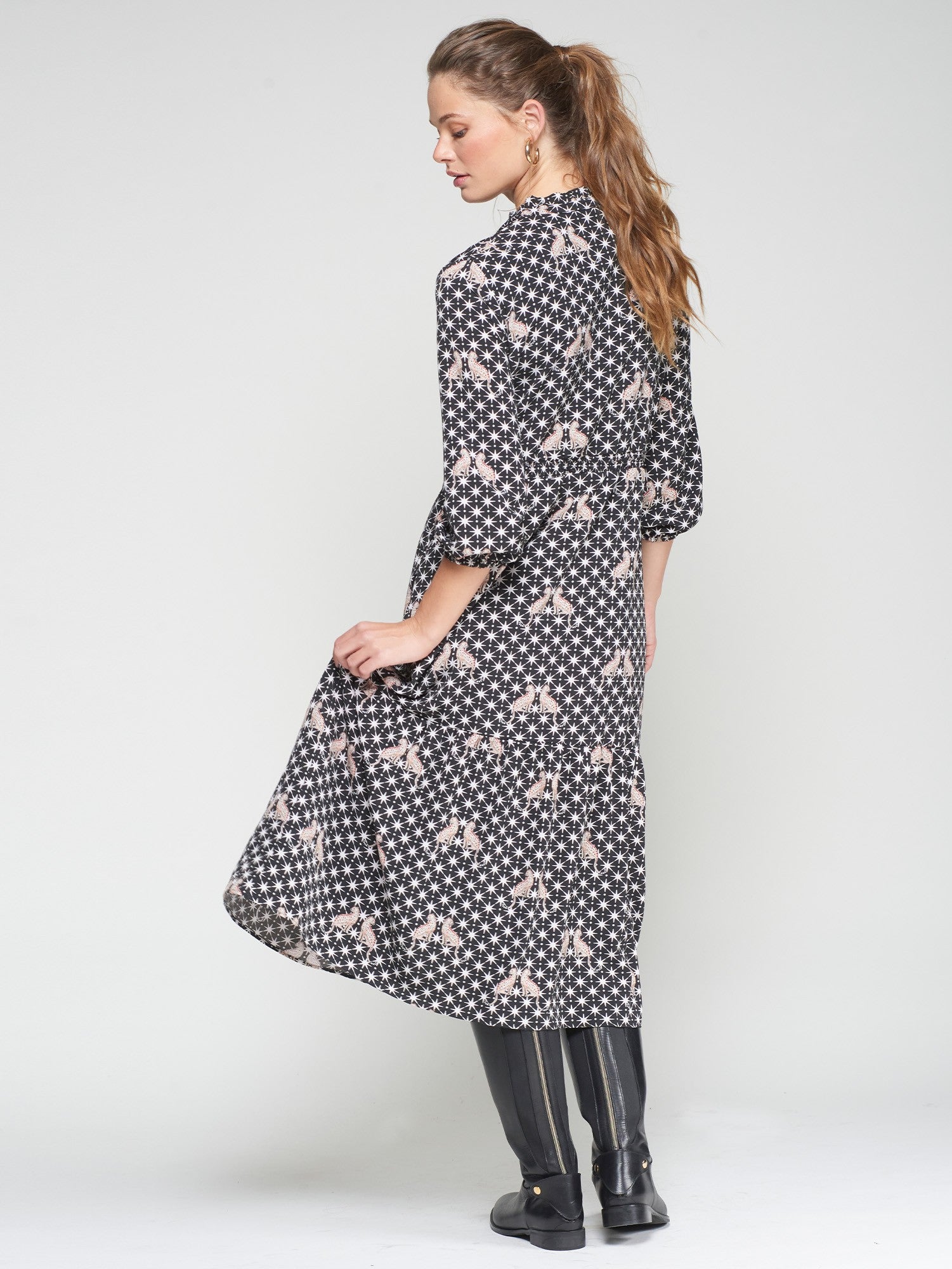 LUCILLE CHEETAH PRINT AND STAR DRESS