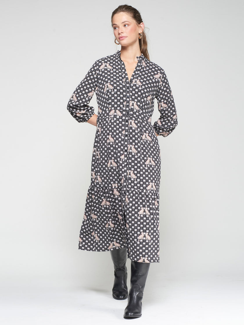 LUCILLE CHEETAH PRINT AND STAR DRESS