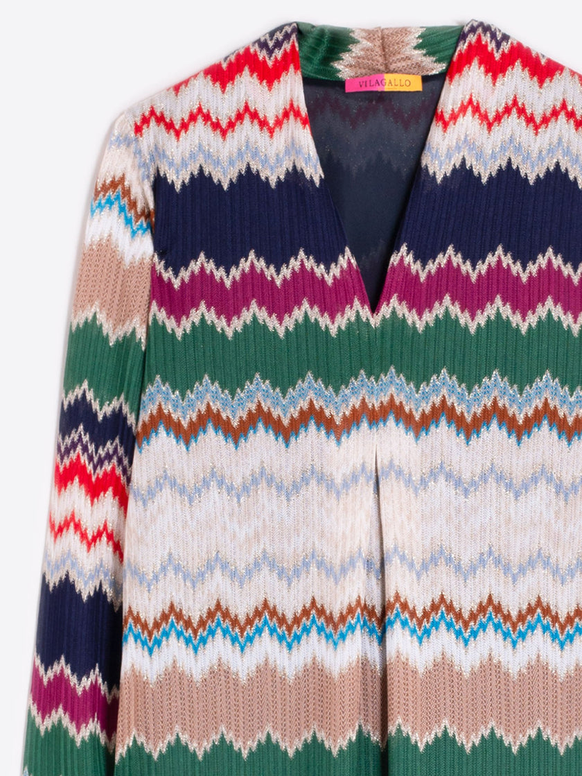 MARGA HERRINGBONE LUREX JACQUARD DRESS