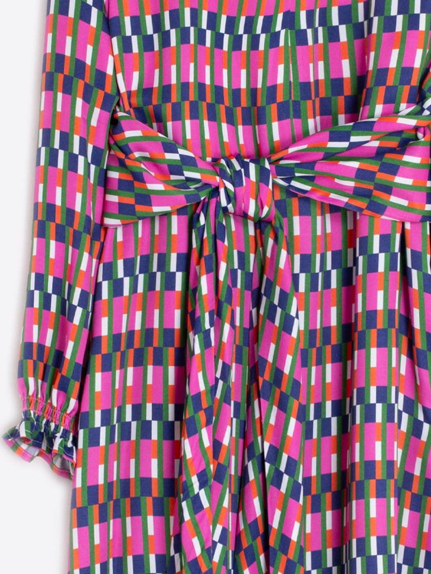 ROBERTA GEOMETRIC PRINT LONG DRESS