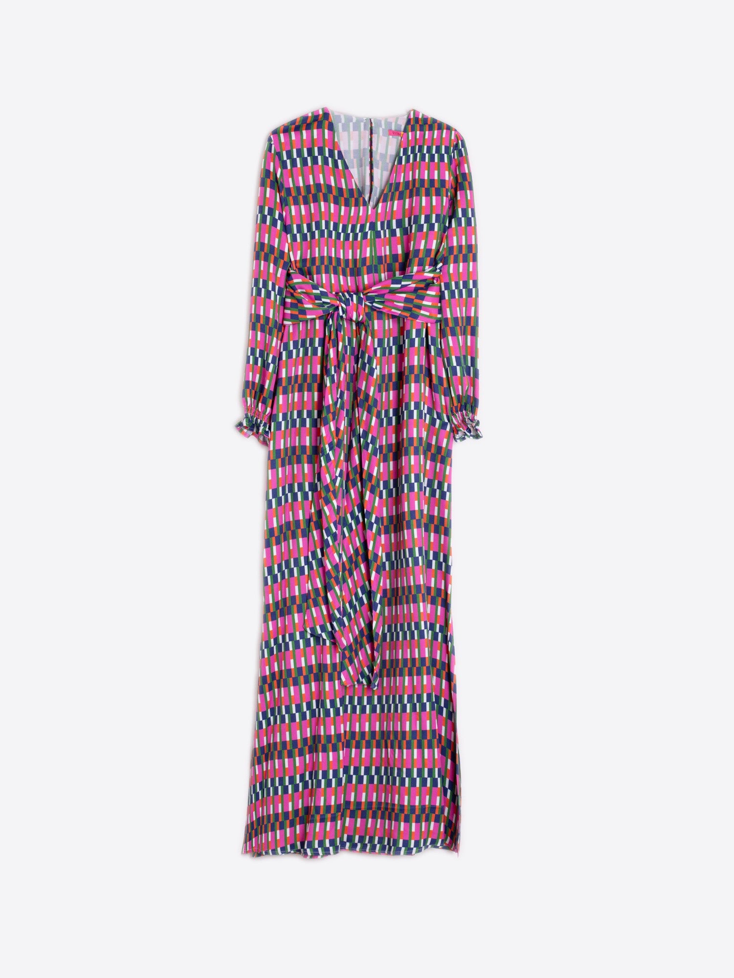 ROBERTA GEOMETRIC PRINT LONG DRESS