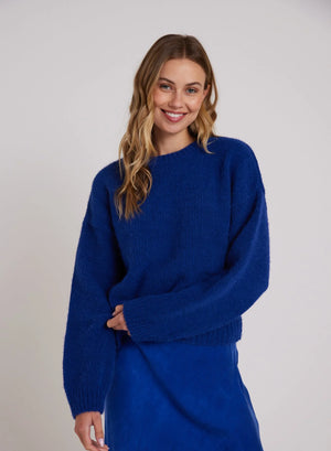 DROP SHOULDER FUZZY CHENILLE SWEATER