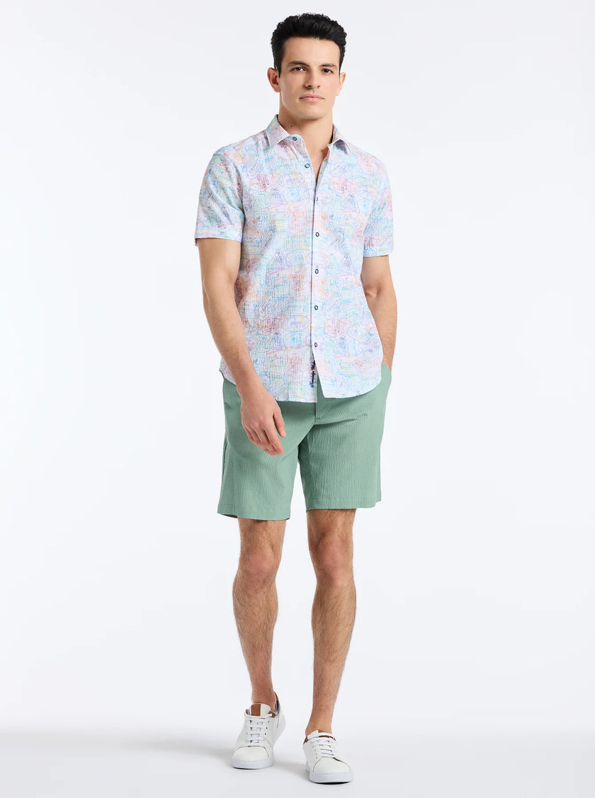 PASSPORT SHORT SLEEVE BUTTON DOWN SHIRT