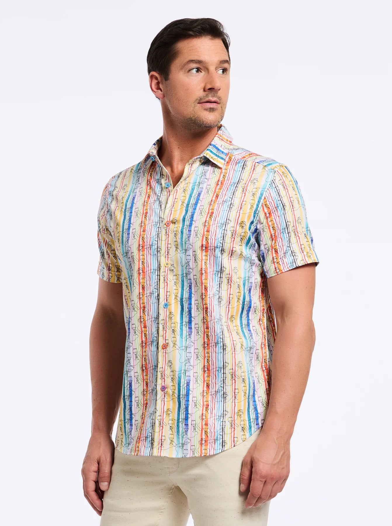 WALK THE LINE SHORT SLEEVE BUTTON DOWN SHIRT