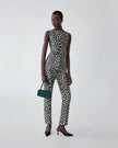 LEOPARD SPOT JACQUARD BOAT NECK TOP