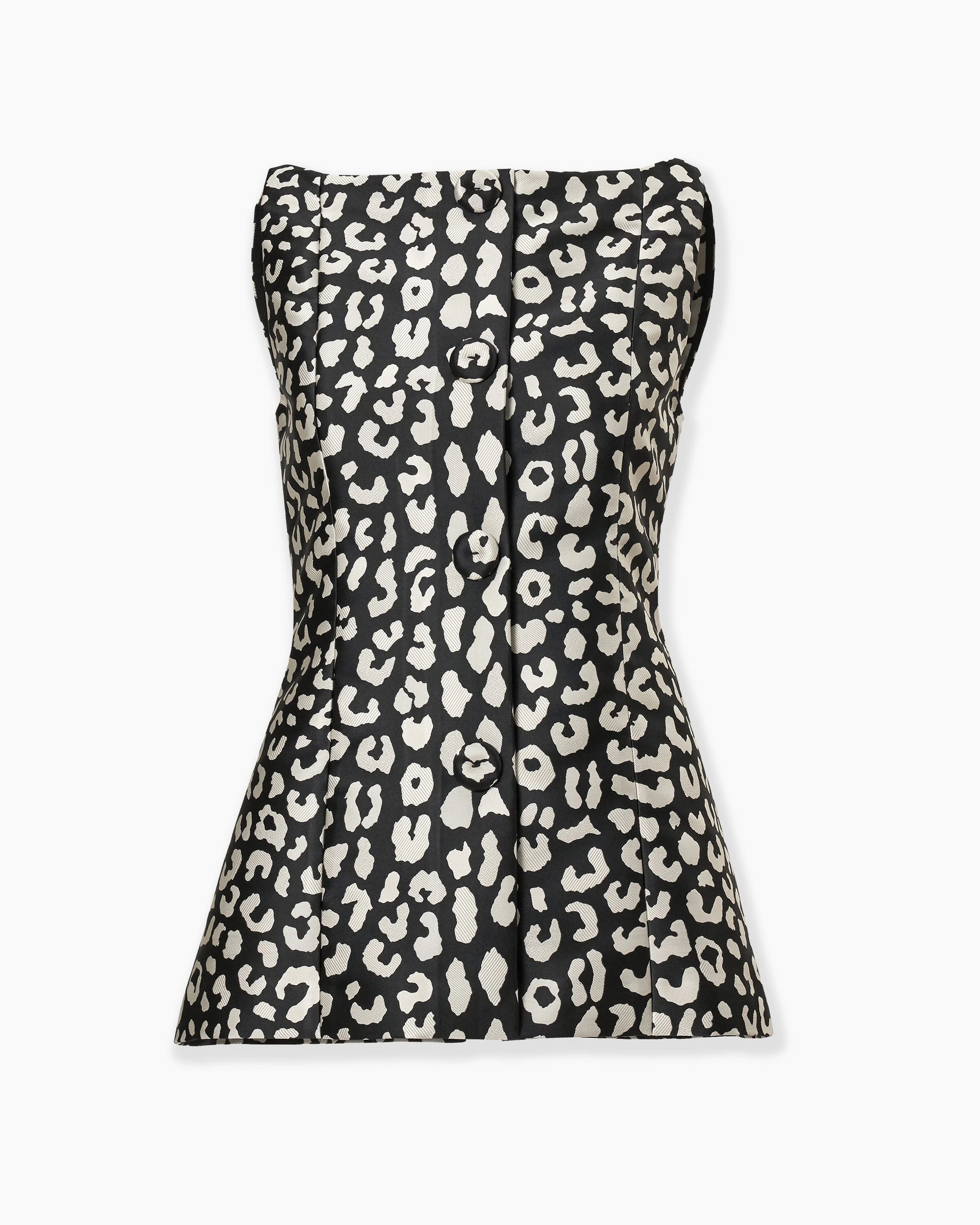 LEOPARD SPOT JACQUARD BOAT NECK TOP