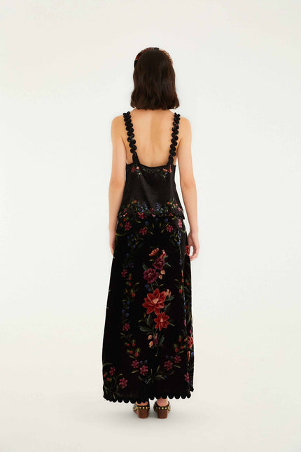 BELLE GARDEN SCALLOP HEM MIDI SKIRT