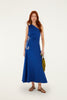 BLUE SEAHORSE EMBROIDERY ONE SHOULDER MAXI DRESS