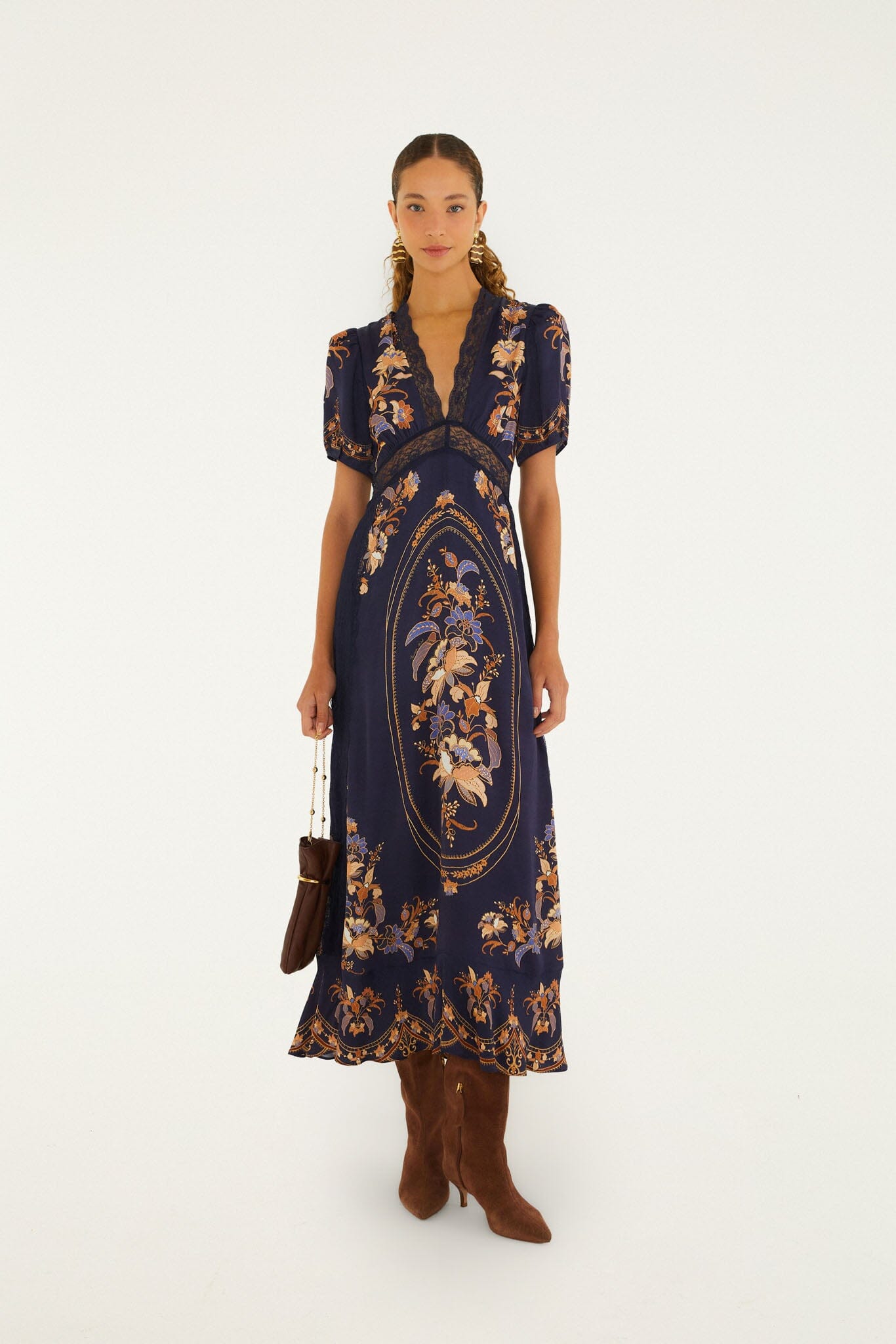 LARA LACE PUFF SLEEVE MAXI DRESS
