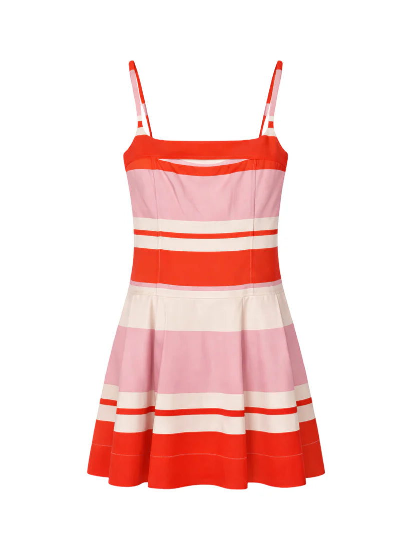 NELLY BUSTIER MINI DRESS IN TULIP STRIPE