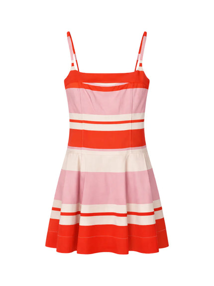 NELLY BUSTIER MINI DRESS IN TULIP STRIPE
