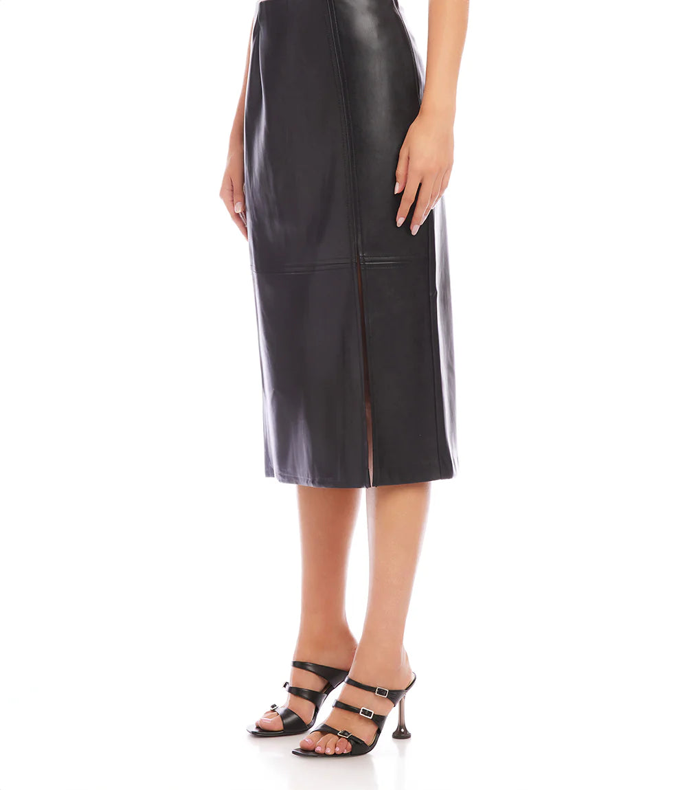 FRONT SLIT MIDI SKIRT