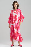 FLORIA PRINTED SATIN MANDARIN CAFTAN