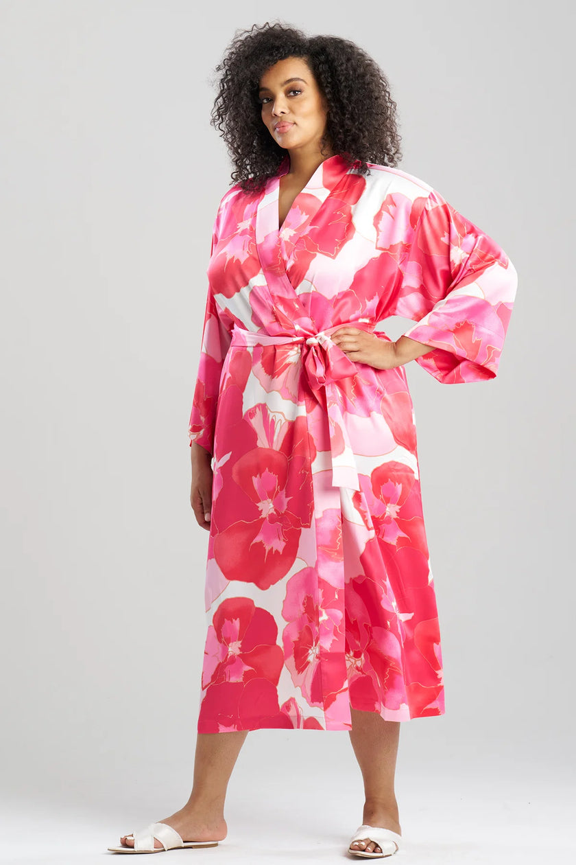 FLORIA PRINTED SATIN ROBE