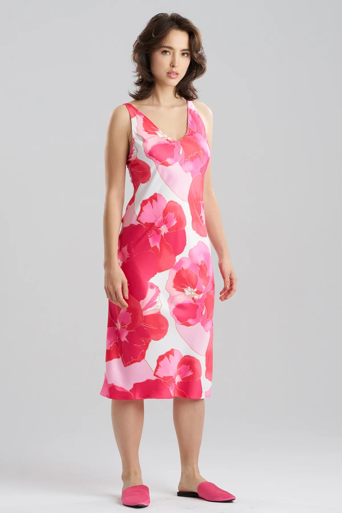 FLORIA PRINTED SATIN SLIP DRESS