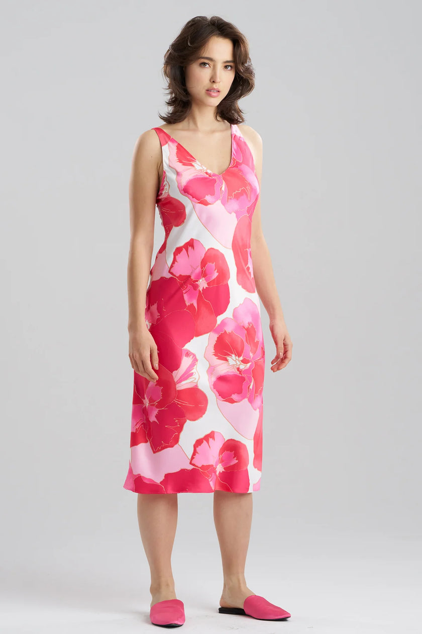 FLORIA PRINTED SATIN SLIP DRESS