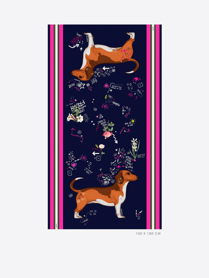 DACHSHUND QUIRKY FOULARD