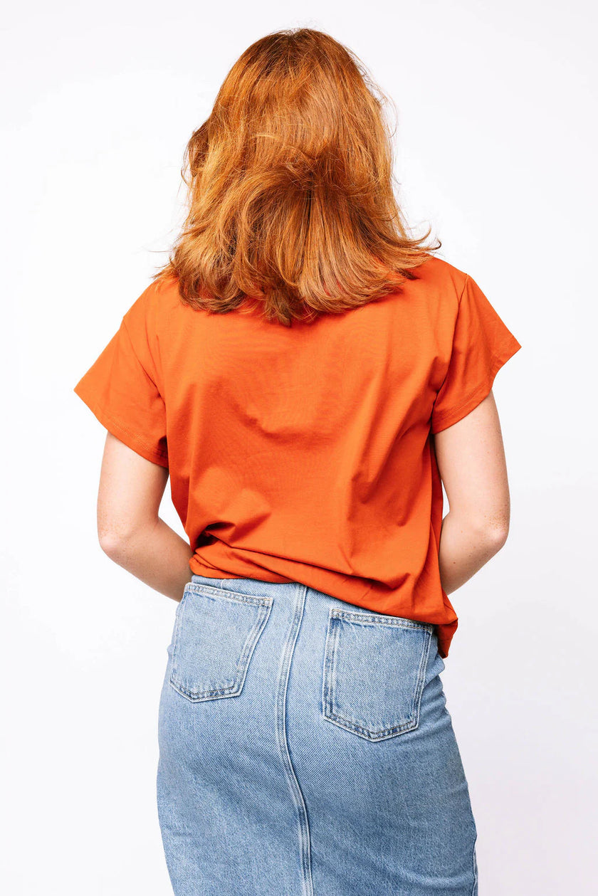 BURNT ORANGE JEWELED FOOTBALL TEE