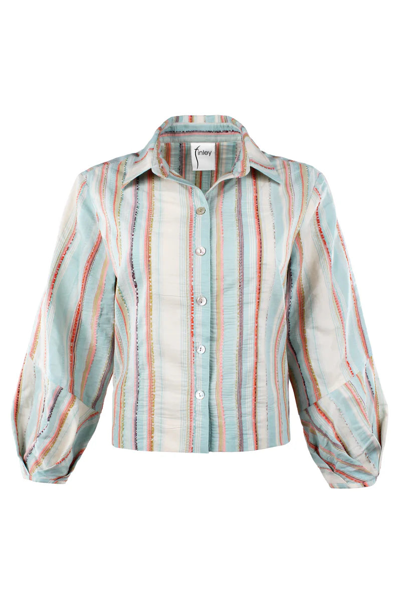 CROP EMMY SHIRT IN HARBOR ISLE STRIPE
