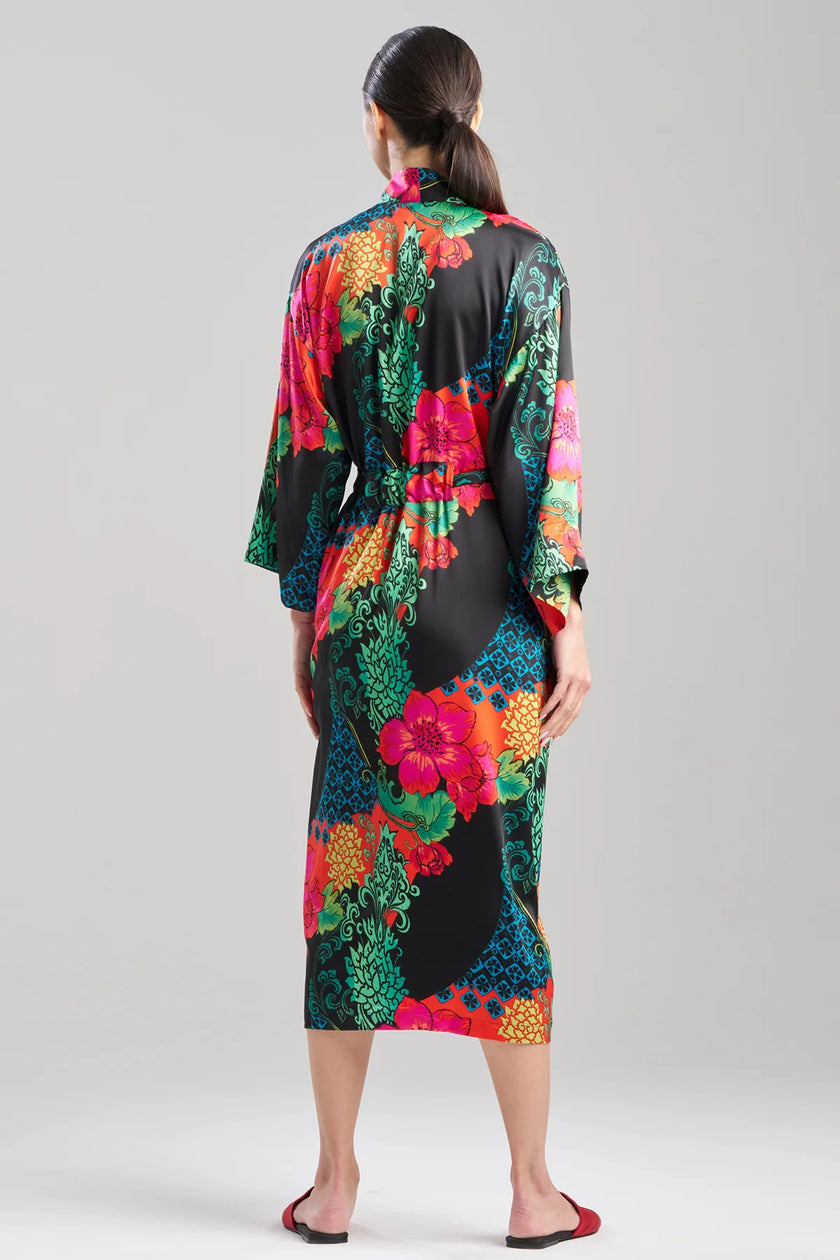 HARVEST PRINTED SATIN ROBE