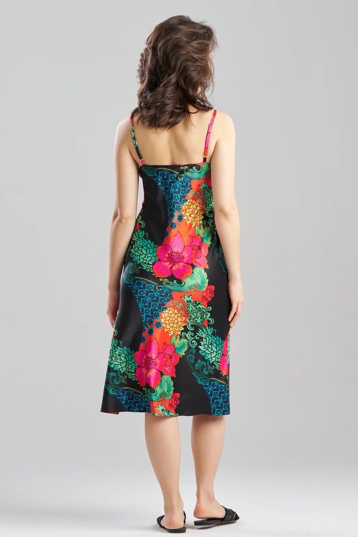 HARVEST PRINTED SATIN SLIP DRESS