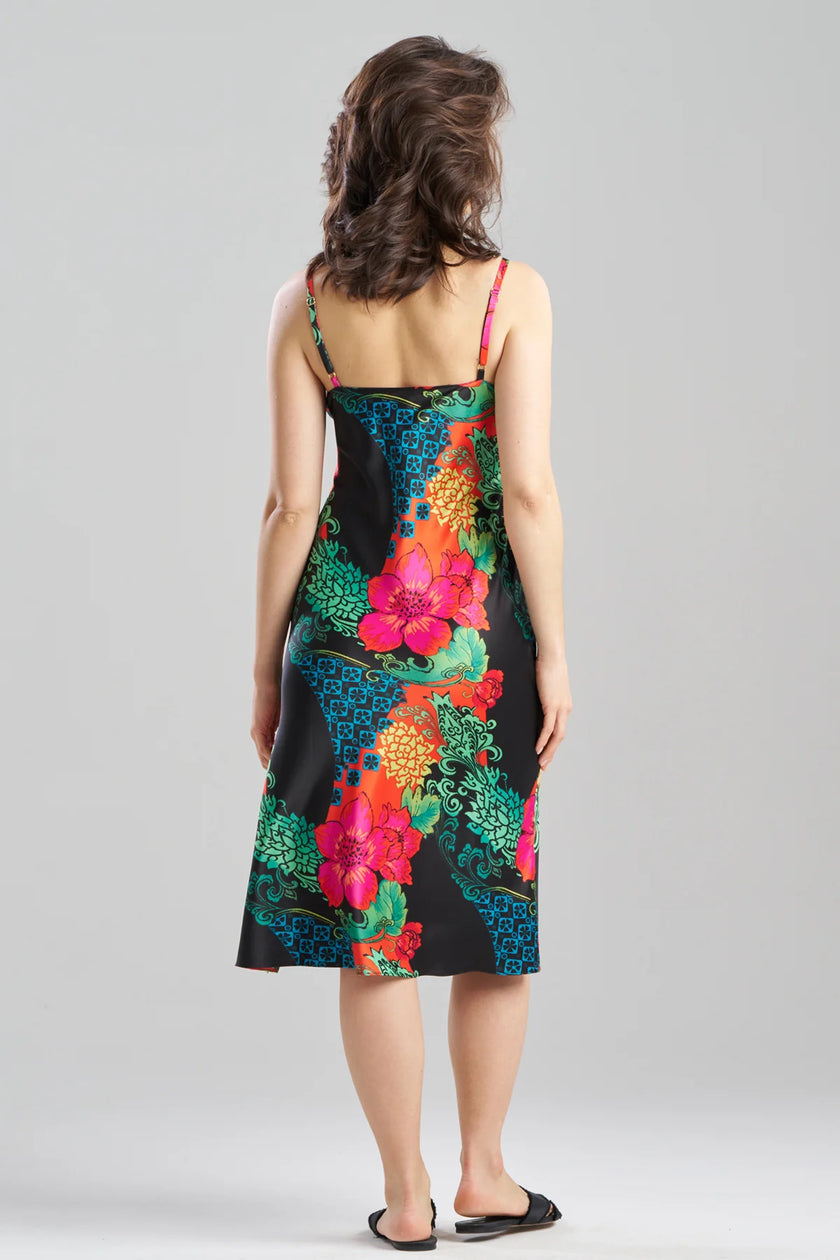 HARVEST PRINTED SATIN SLIP DRESS