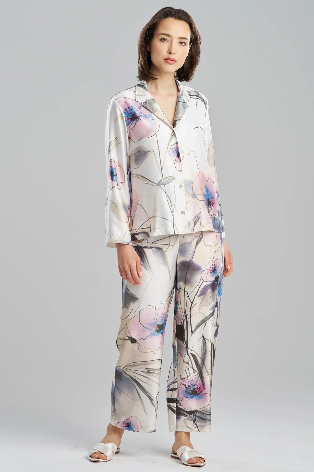 HIYAKU PRINTED CHARMEUSE NOTCH PJ