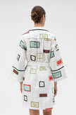 VINTAGE LABEL PRINT TUNIC DRESS