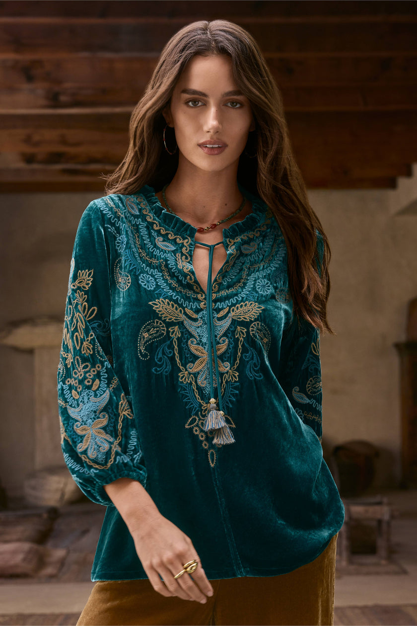 VELVET FIELD BLOUSE SHIRA