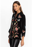 VELVET KIMONO SLEEVE SHIRT