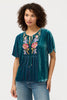 VELVET YOKE BLOUSE  AERUS