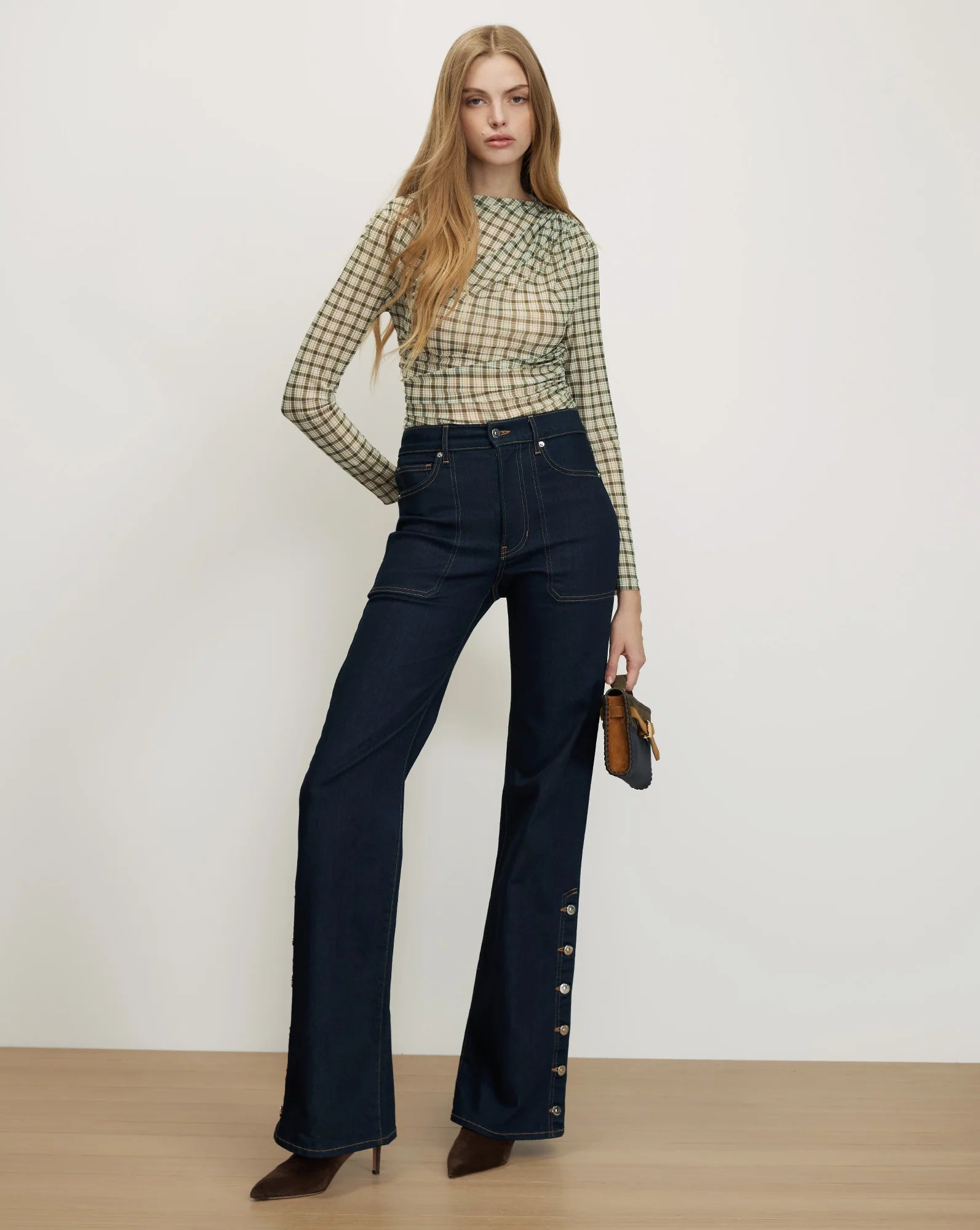 NUVINA PLAID TOP