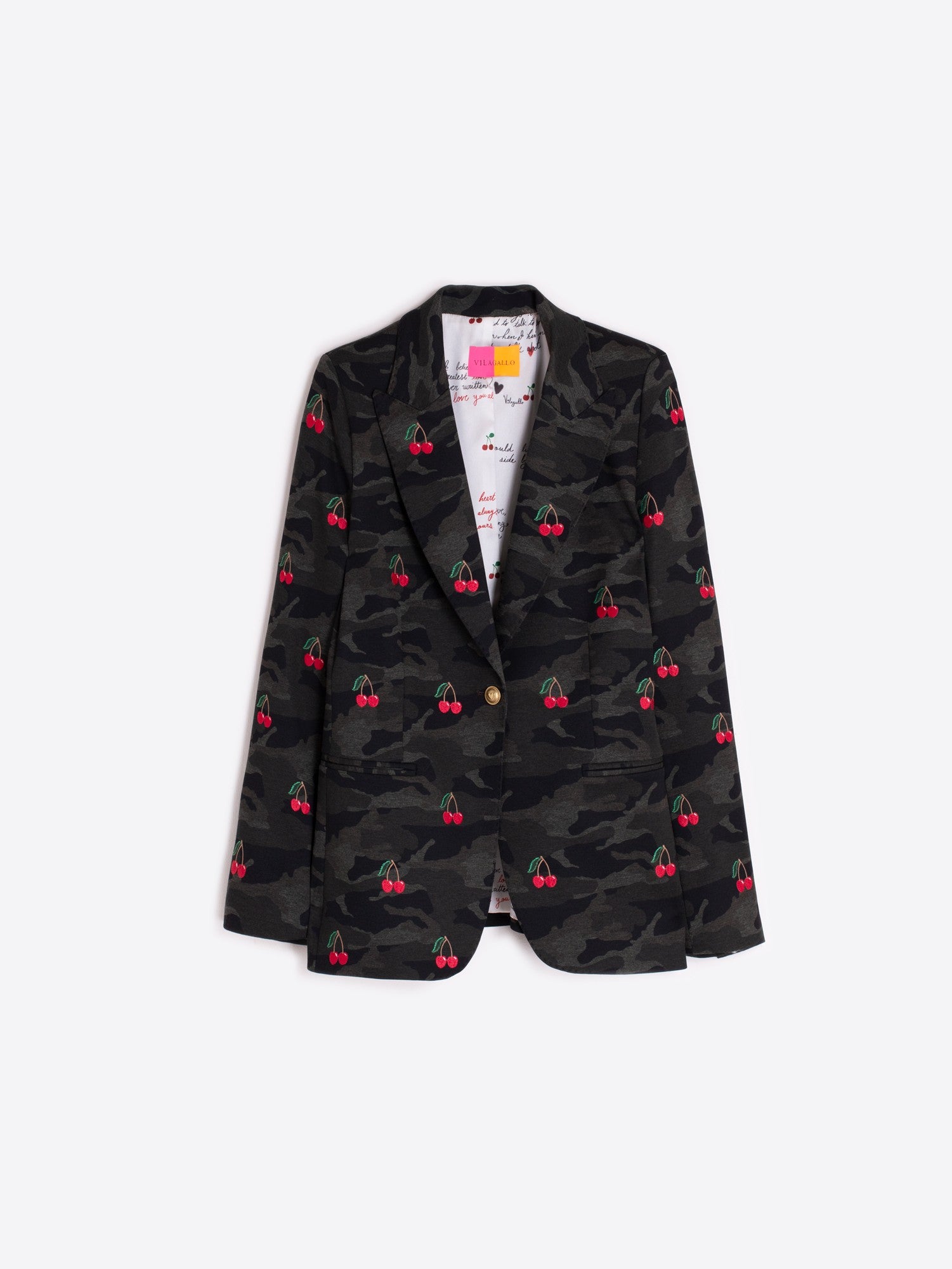 HEATHER JACKET WITH CHERRY EMBROIDERY