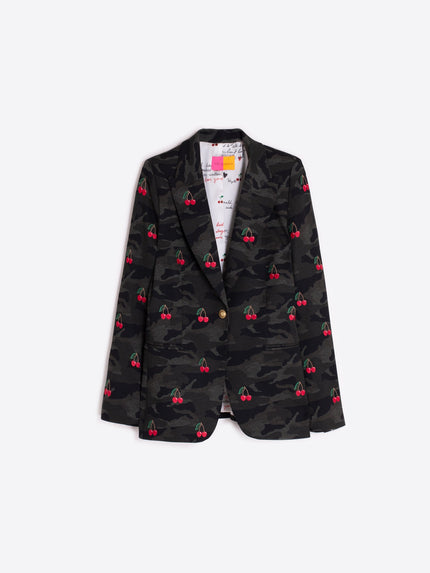 HEATHER JACKET WITH CHERRY EMBROIDERY