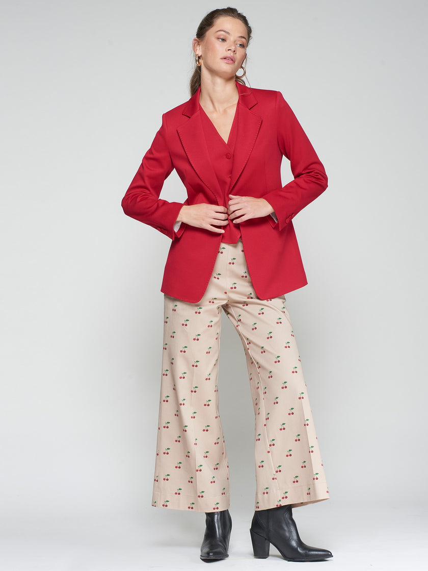 ROCK JACKET WITH CHERRY LINING