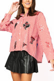 LICENSED TEXAS TECH MINI ICON STRIPED BUTTON DOWN