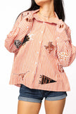 LICENSED TEXAS MINI ICON STRIPED BUTTON DOWN