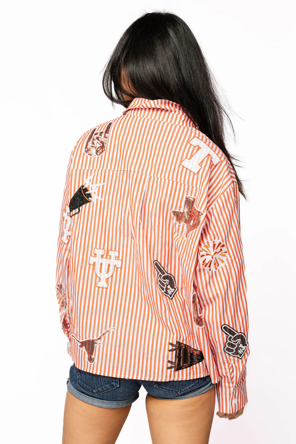 LICENSED TEXAS MINI ICON STRIPED BUTTON DOWN