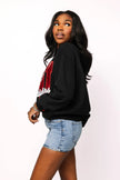 LICENSED TEXAS TECH METALLIC WORD WITH ICONS SWEATSHIRT