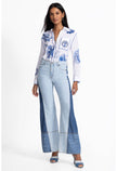 THE PIECED STRAIGHT FLARE JEAN