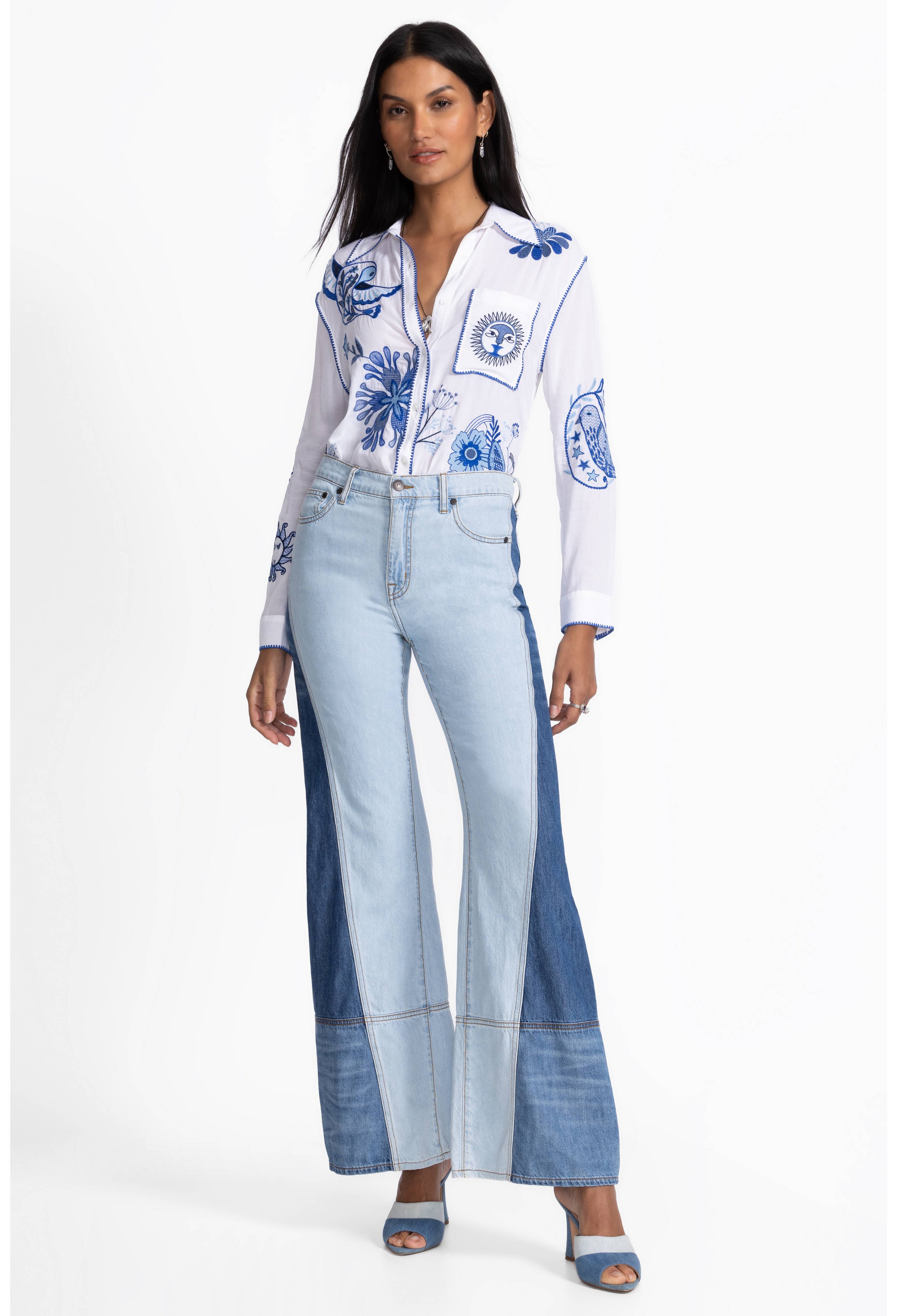 THE PIECED STRAIGHT FLARE JEAN