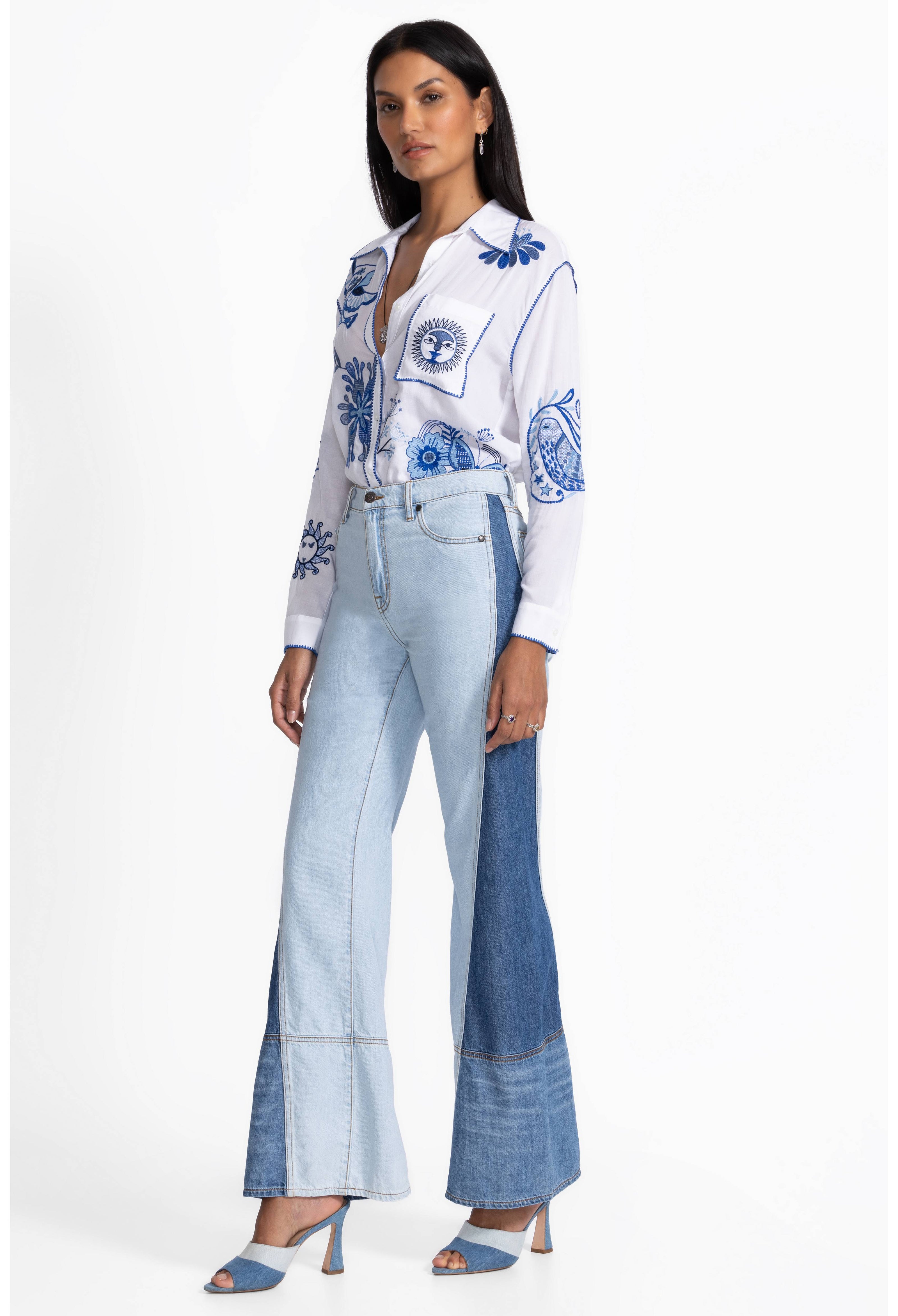 THE PIECED STRAIGHT FLARE JEAN
