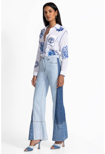 THE PIECED STRAIGHT FLARE JEAN