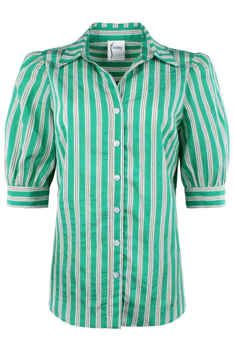 ELISE BLOUSE IN KELLY STRIPE