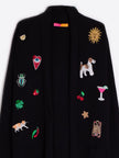 EMBROIDERED KNITWEAR CARDIGAN WITH FRINGES