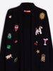 EMBROIDERED KNITWEAR CARDIGAN WITH FRINGES